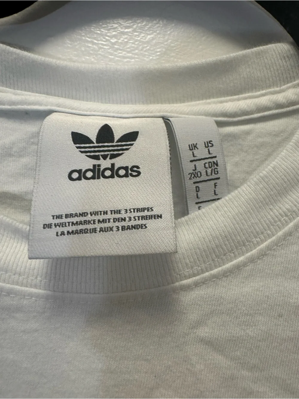 adidas White Tee with Large Black Trefoil Graphic 0006